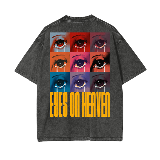 Eyes on Heaven Acid Wash Tee