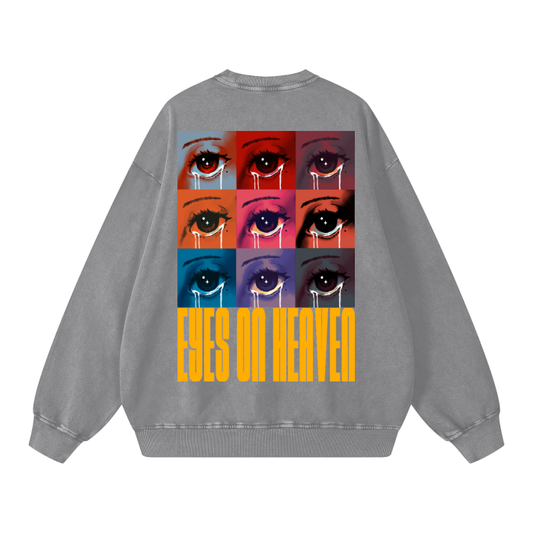 Eyes on Heaven Acid Wash Sweatshirt