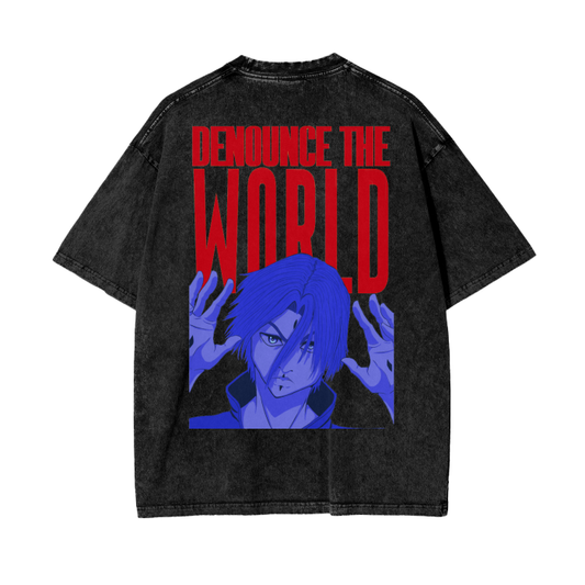 Denounce the World Acid Wash Tee